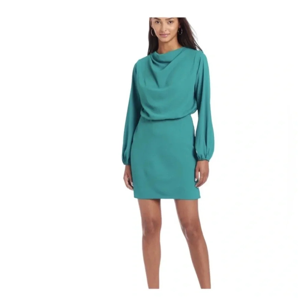 Amanda Uprichard New York Felicia Green Long Sleeve Dress